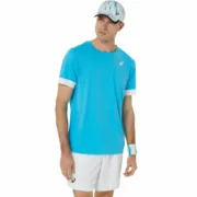 T-Shirt de Desporto de Manga Curta Asics Court Ss Top Azul celeste Ténis Moda | Acessórios - nacloset