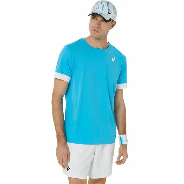 T-Shirt de Desporto de Manga Curta Asics Court Ss Top Azul celeste Ténis Moda | Acessórios - nacloset 2