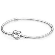 Bracelete feminino Pandora HEART CLASP SNAKE CHAIN BRACELET Acessórios de Moda - nacloset