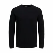 Camisola de Manga Comprida Homem Jack & Jones ehill Knit Preto Desporto | Lazer - nacloset