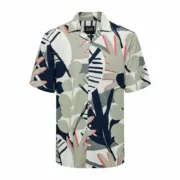 Camisa Only & Sons Onsbertil Reg Visc Linen Casual Manga curta Camisas - nacloset