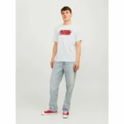 Camisola de Manga Curta Homem Jack & Jones tiley Branco Moda | Acessórios - nacloset 2