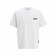 Camisola de Manga Curta Homem Jack & Jones Jcodynamic Dust Ss Crew Branco Moda | Acessórios - nacloset
