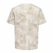 Camisola de Manga Curta Homem Only & Sons Onskash Reg Leaf Aop Bege Moda | Acessórios - nacloset 2