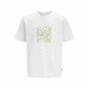 Camisola de Manga Curta Homem Jack & Jones JCOTARMAC CAMO FRONT TEE 12273239 Branco Moda | Acessórios - nacloset