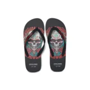 Chinelos para Homem Jack & Jones JFWSKULLS Preto Chinelos e meias de natação - nacloset