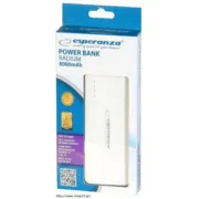 Power Bank Esperanza EMP106WE Branco Cinzento Branco/Cinzento 8000 mAh Eletrónica | Telefones e Tablets - nacloset 2