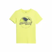 Camisola de Manga Curta Criança 4F JTSM012  Amarelo Moda | Acessórios - nacloset