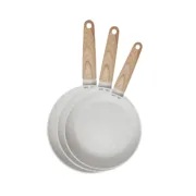 Conjunto de Frigideiras San Ignacio Creme Ø 18 x 4 cm Ø 22 x 5 cm Ø 26 x 5 cm 3 Peças Cozinha | Gourmet - nacloset