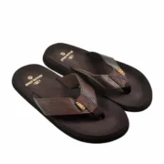 Chinelos para Homem Brasileras Puff Castanho Chinelos e meias de natação - nacloset