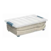 Caixa Multiusos Domopak Living Katla Com rodas Com pegas Transparente 28 L (59 x 39 x 18,5 cm) Casa | Jardim - nacloset