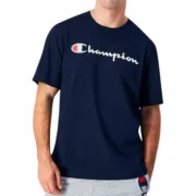 Camisola de Manga Curta Homem Champion Champion Crewneck Azul Marinho Moda | Acessórios - nacloset 2