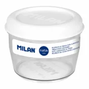 Lancheira Hermética Milan 500 ml Branco Transparente Plástico Redonda Ø 12 cm Cozinha | Gourmet - nacloset