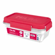 Lancheira Hermética Milan 1,2 L Cor de Rosa Transparente Plástico Retangular Cozinha | Gourmet - nacloset