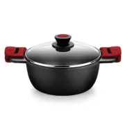 Caçarola com Tampa de Vidro BRA A410324 Ø 24 cm Preto 4 L Cozinha | Gourmet - nacloset