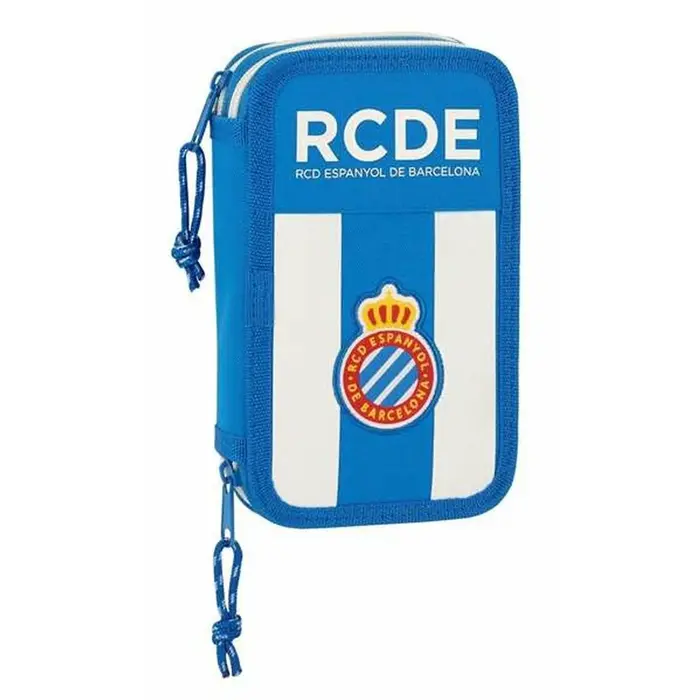 Estojo Duplo RCD Espanyol Azul Branco 12,5 x 19,5 x 4 cm Estojo 2 Divisórias - nacloset