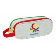 Estojo Duplo Benetton Pop Cinzento 21 x 8 x 6 cm Estojo 2 Divisórias - nacloset