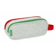 Estojo Duplo Benetton Pop Cinzento 21 x 8 x 6 cm Estojo 2 Divisórias - nacloset 2