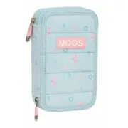 Estojo Duplo Moos Garden Turquesa 12,5 x 19,5 x 4 cm Estojo 2 Divisórias - nacloset