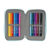 Estojo Duplo Moos Garden Turquesa 12.5 x 19.5 x 4 cm (28 Peças) Estojo 2 Divisórias - nacloset 2