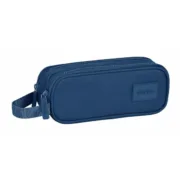 Estojo Duplo Safta Basic Azul Marinho 21 x 8 x 6 cm Estojo 2 Divisórias - nacloset