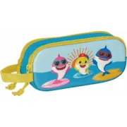 Estojo Duplo Baby Shark Azul 21 x 8 x 6 cm 3D Estojo 2 Divisórias - nacloset
