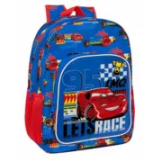 Mochila Escolar Cars Race Ready Azul 33 x 42 x 14 cm Jogos | Disfarces - nacloset