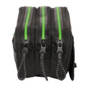 Estojo Triplo Kappa Black Preto 21,5 x 10 x 8 cm Estojo 3 Compartimentos - nacloset 2