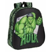 Mochila Infantil 3D Hulk Preto Verde 27 x 33 x 10 cm Jogos | Disfarces - nacloset 2