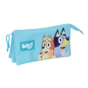 Estojo Triplo Bluey Azul celeste 22 x 12 x 3 cm Estojo 3 Compartimentos - nacloset