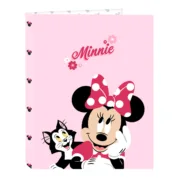 Pasta com argolas Minnie Mouse Naive Cor de Rosa A4 26.5 x 33 x 4 cm Jogos | Disfarces - nacloset