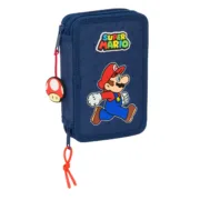 Estojo Super Mario Trick Vermelho Azul escuro 12.5 x 19.5 x 4 cm 29 Peças Estojos - nacloset