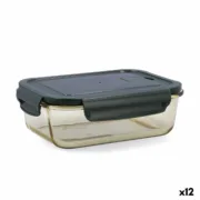 Lancheira Hermética Bidasoa Infinity Retangular 1,04 L Amarelo Vidro (12 Unidades) A Preço de Revenda - nacloset