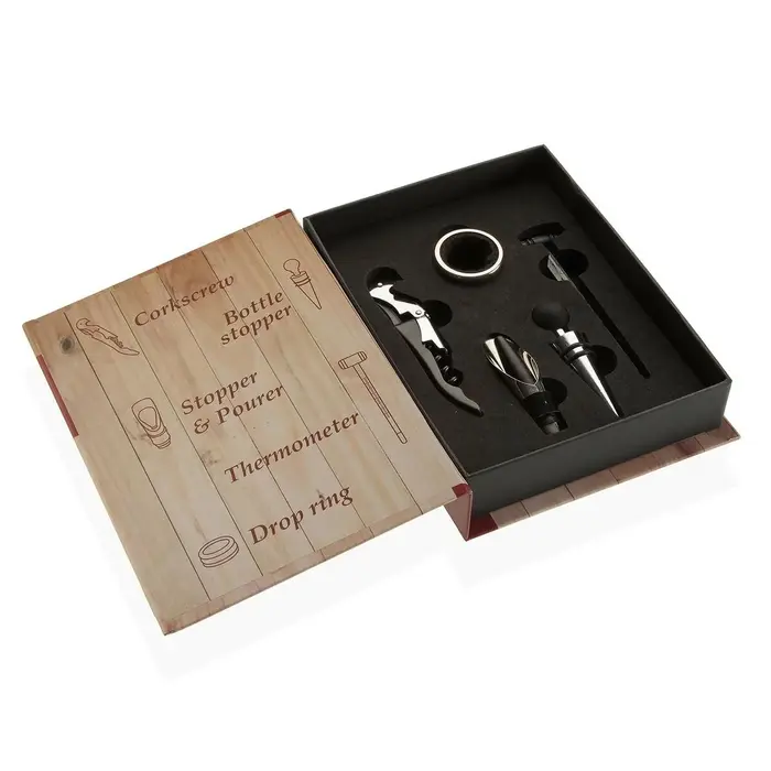 Conjunto de Acessórios para Vinho Versa Madeira 5 x 20 x 14,5 cm Cozinha | Gourmet - nacloset 2
