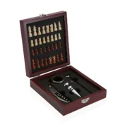 Conjunto de Acessórios para Vinho Versa Xadrez Cristal ABS Madeira MDF 16,8 x 5,1 x 14,78 cm Cozinha | Gourmet - nacloset