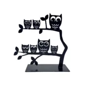 Suporte para Jóias Versa Preto Metal Ferro 7 X 18 X 18 CM Família Corujas Casa | Jardim - nacloset