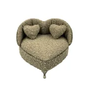 Guarda-Joias Versa Cinzento Poliéster Metal Espelho Madeira MDF 16 X 13,5 X 16 CM Sofá Casa | Jardim - nacloset