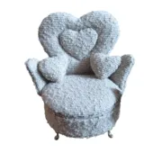 Guarda-Joias Versa Cinzento Poliéster Metal Espelho Madeira MDF 12 x 19 x 18 cm Poltrona Casa | Jardim - nacloset