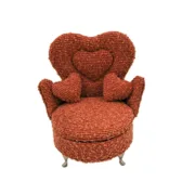 Guarda-Joias Versa Vermelho Poliéster Metal Espelho Madeira MDF 12 x 19 x 18 cm Poltrona Casa | Jardim - nacloset
