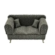 Guarda-Joias Versa Cinzento Poliéster Metal Espelho Madeira MDF 9,5 X 12,5 X 23,5 CM Sofá Casa | Jardim - nacloset