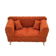 Guarda-Joias Versa Vermelho Poliéster Metal Espelho Madeira MDF 9,5 X 12,5 X 23,5 CM Sofá Casa | Jardim - nacloset
