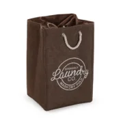 Cesto de Roupa Suja Versa Castanho Poliéster PVC Metal EVA 30 x 55 x 36 cm Casa | Jardim - nacloset