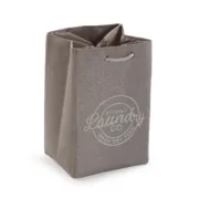 Cesto de Roupa Suja Versa Cinzento Poliéster PVC Metal EVA 30 x 55 x 36 cm Casa | Jardim - nacloset