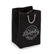 Cesto de Roupa Suja Versa Preto Poliéster PVC Metal EVA 30 x 55 x 36 cm Casa | Jardim - nacloset
