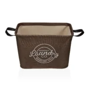Cesto de Roupa Suja Versa Castanho Poliéster PVC Metal EVA 38 x 25 x 26 cm Casa | Jardim - nacloset