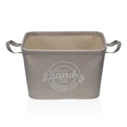 Cesto de Roupa Suja Versa Cinzento Poliéster PVC Metal EVA 38 x 25 x 26 cm Casa | Jardim - nacloset