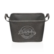 Cesto de Roupa Suja Versa Cinzento Poliéster PVC Metal EVA 38 x 25 x 26 cm Casa | Jardim - nacloset