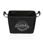 Cesto de Roupa Suja Versa Preto Poliéster PVC Metal EVA 38 x 25 x 26 cm Casa | Jardim - nacloset