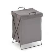 Cesto de Roupa Suja Versa Cinzento Poliéster Metal Polietileno 35 X 48 X 30 CM Casa | Jardim - nacloset