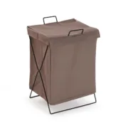 Cesto de Roupa Suja Versa Castanho Poliéster Metal Polietileno 35 X 48 X 30 CM Casa | Jardim - nacloset